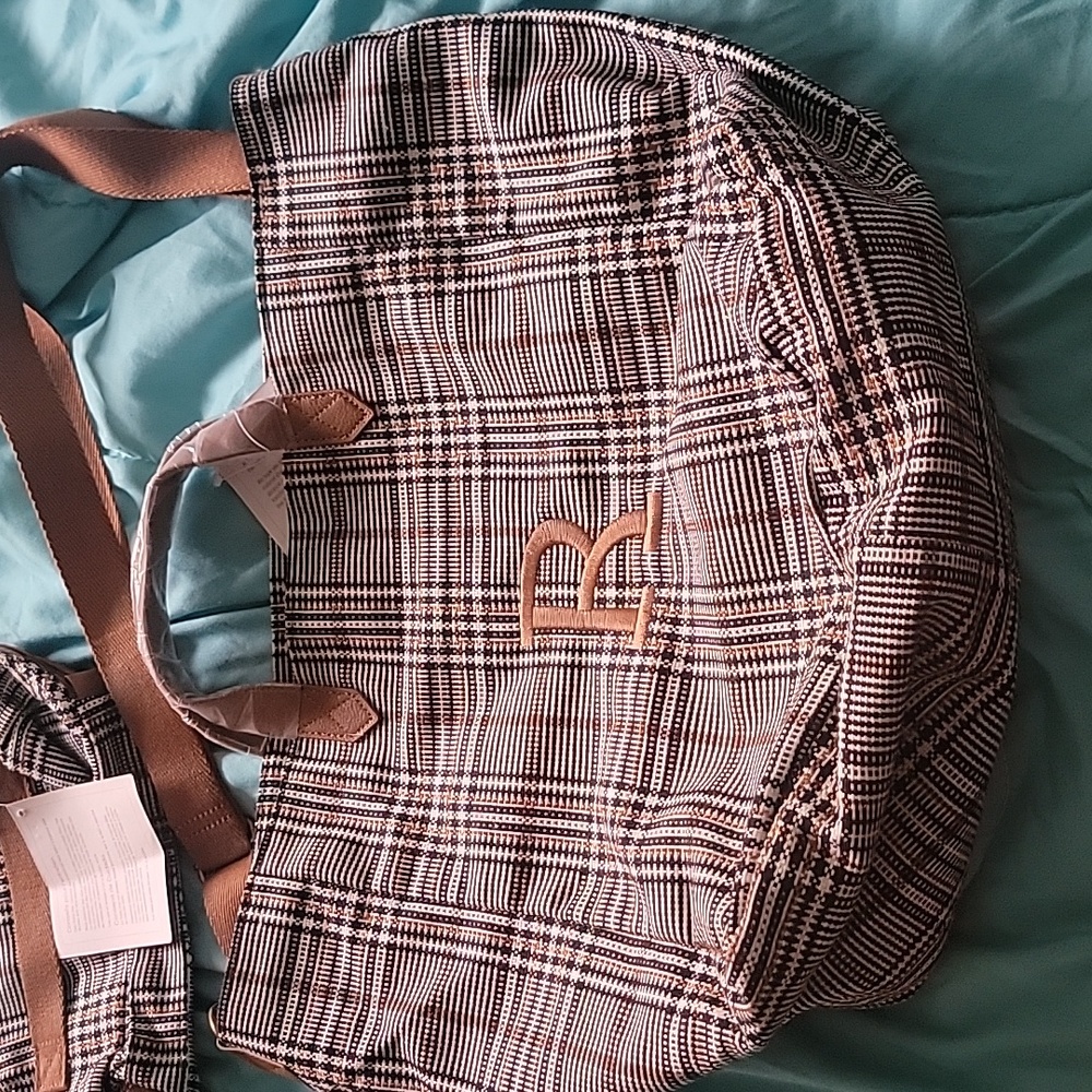Brand new tote large monogrammed R large tote with additional pouch and keyring